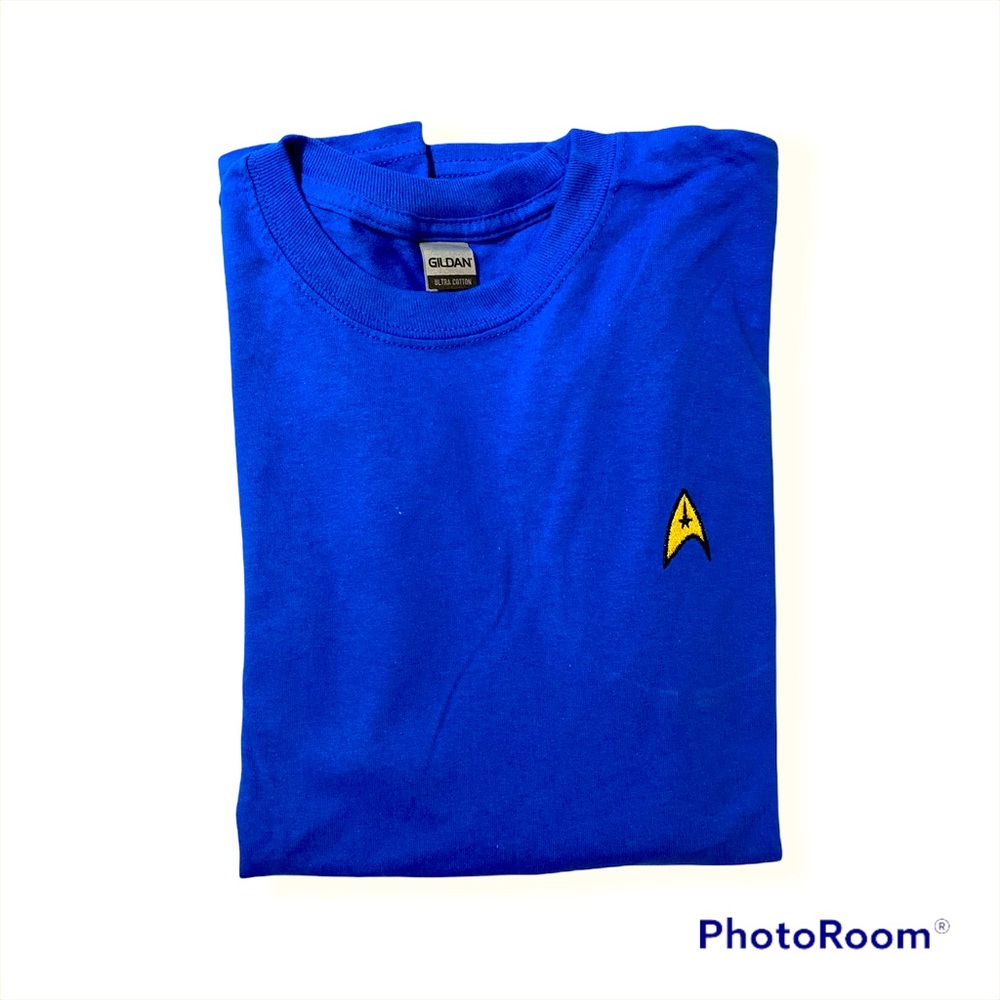Star Trek Federation Embroidered Logo Long Sleeve Blue Men’s Tshirt Med
